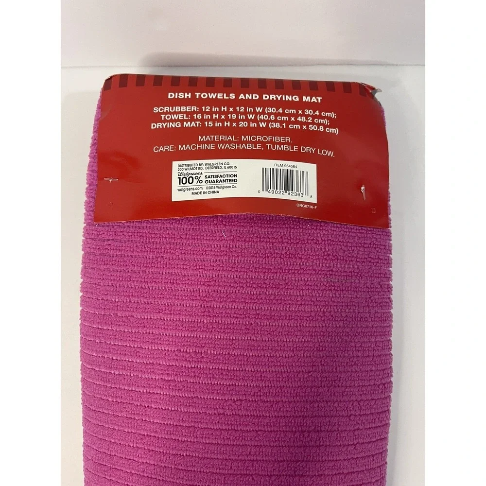Dish Towels and Drying Mat 3 Piece Set Valentines w/Hearts